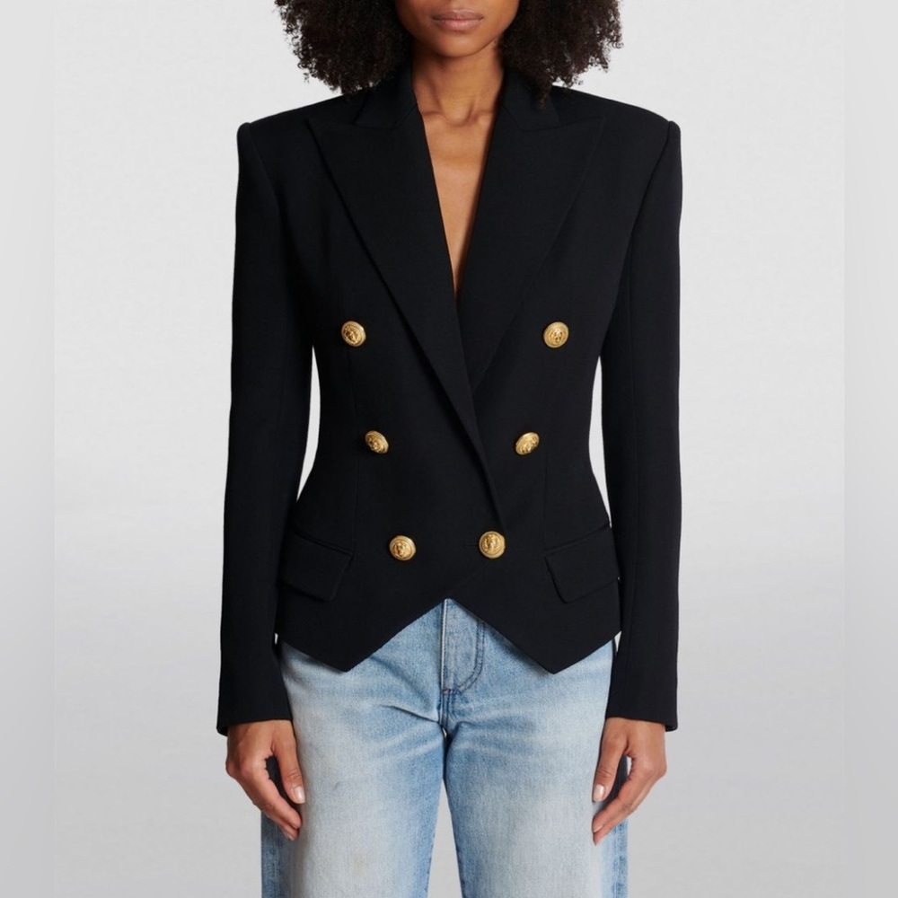 Balmain Double Breasted Wool Jacket, Size 46